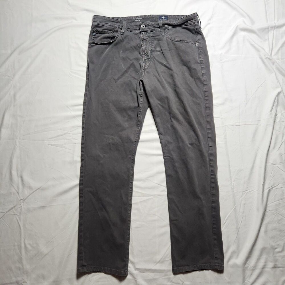 Adriano Goldschmied Men 34x32 The Graduate Tailored Leg Jeans Grey Measure 36x31